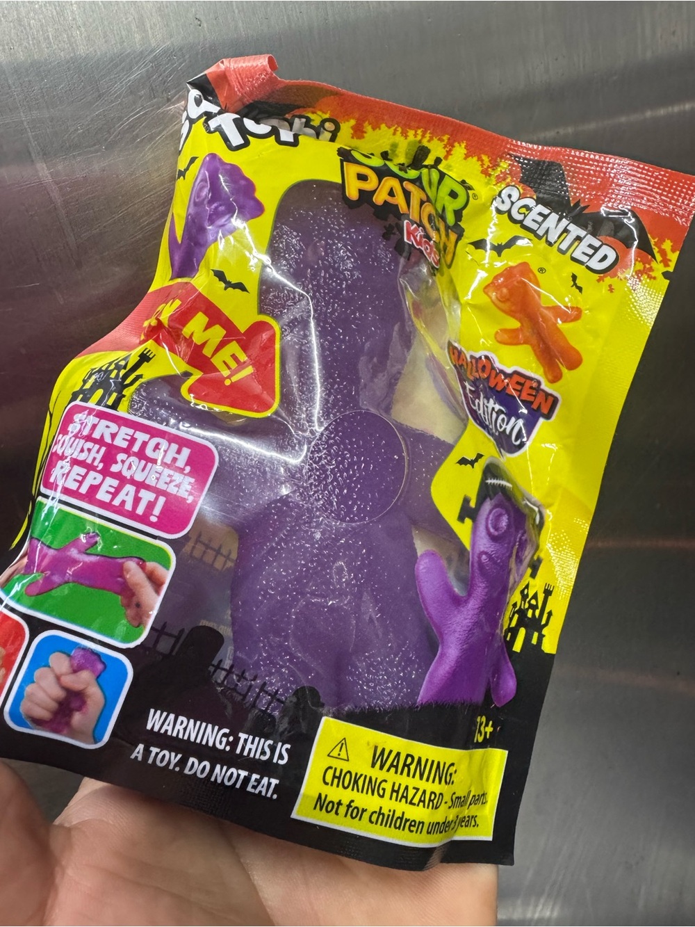 2 Squishy Stretchy Halloween Scented Reptile Toy - Purple and orange